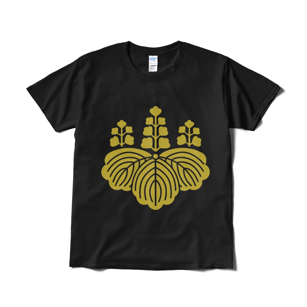 戦国武将 豊臣秀吉 豊臣秀頼 五七の桐 黒金Tシャツ