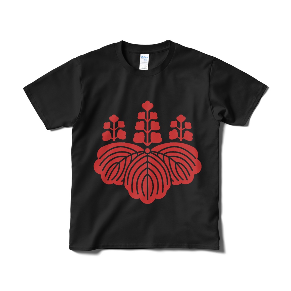 戦国武将 豊臣秀吉 豊臣秀頼 五七の桐 黒赤Tシャツ
