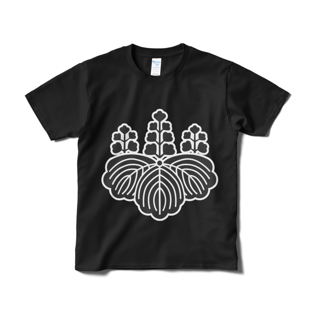 戦国武将 豊臣秀吉 豊臣秀頼 五七の桐 黒白Tシャツ