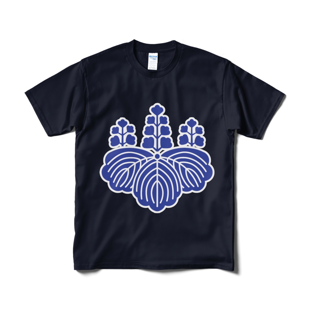 戦国武将 豊臣秀吉 豊臣秀頼 五七の桐 紺青Tシャツ