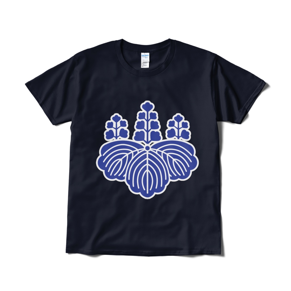 戦国武将 豊臣秀吉 豊臣秀頼 五七の桐 紺青Tシャツ