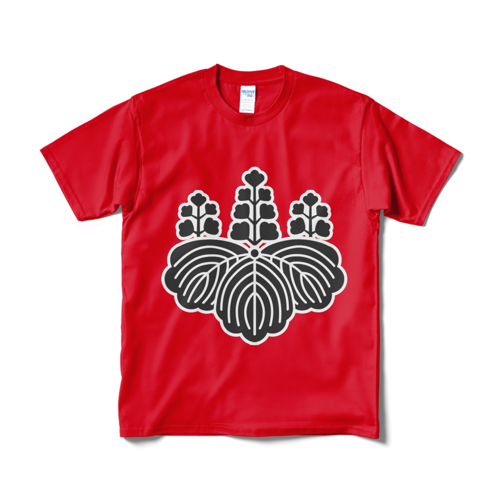 戦国武将 豊臣秀吉 豊臣秀頼 五七桐 赤黒Tシャツ