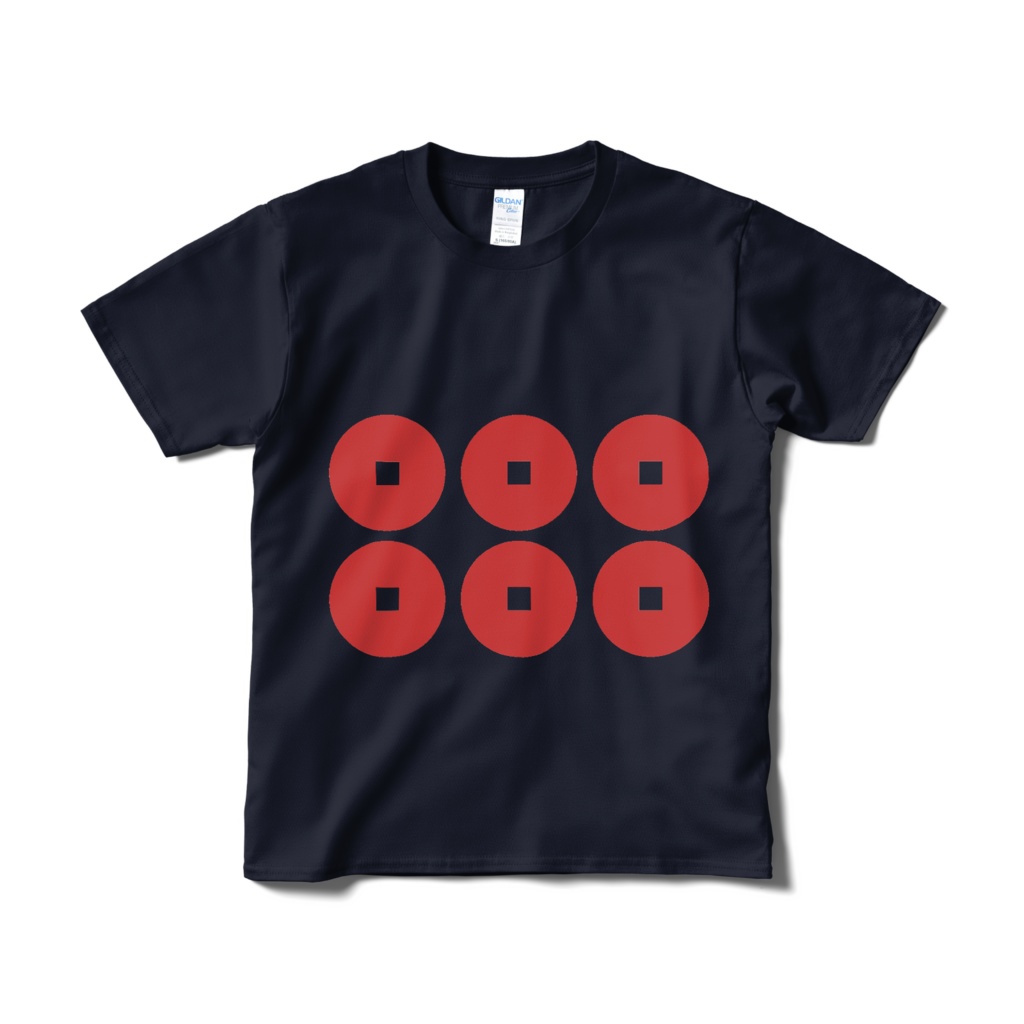 戦国武将 真田幸村 六文銭 紺赤Tシャツ