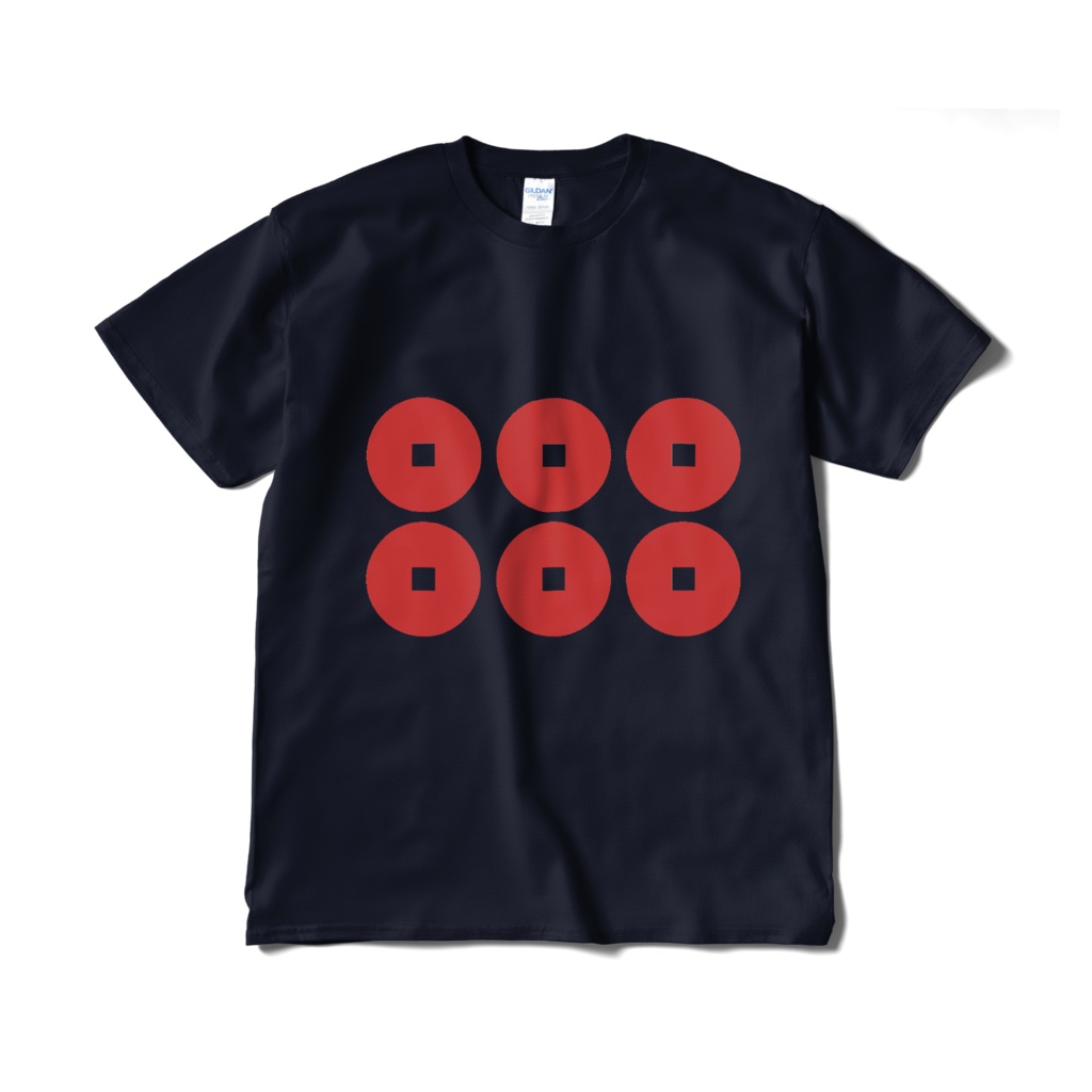 戦国武将 真田幸村 六文銭 紺赤Tシャツ