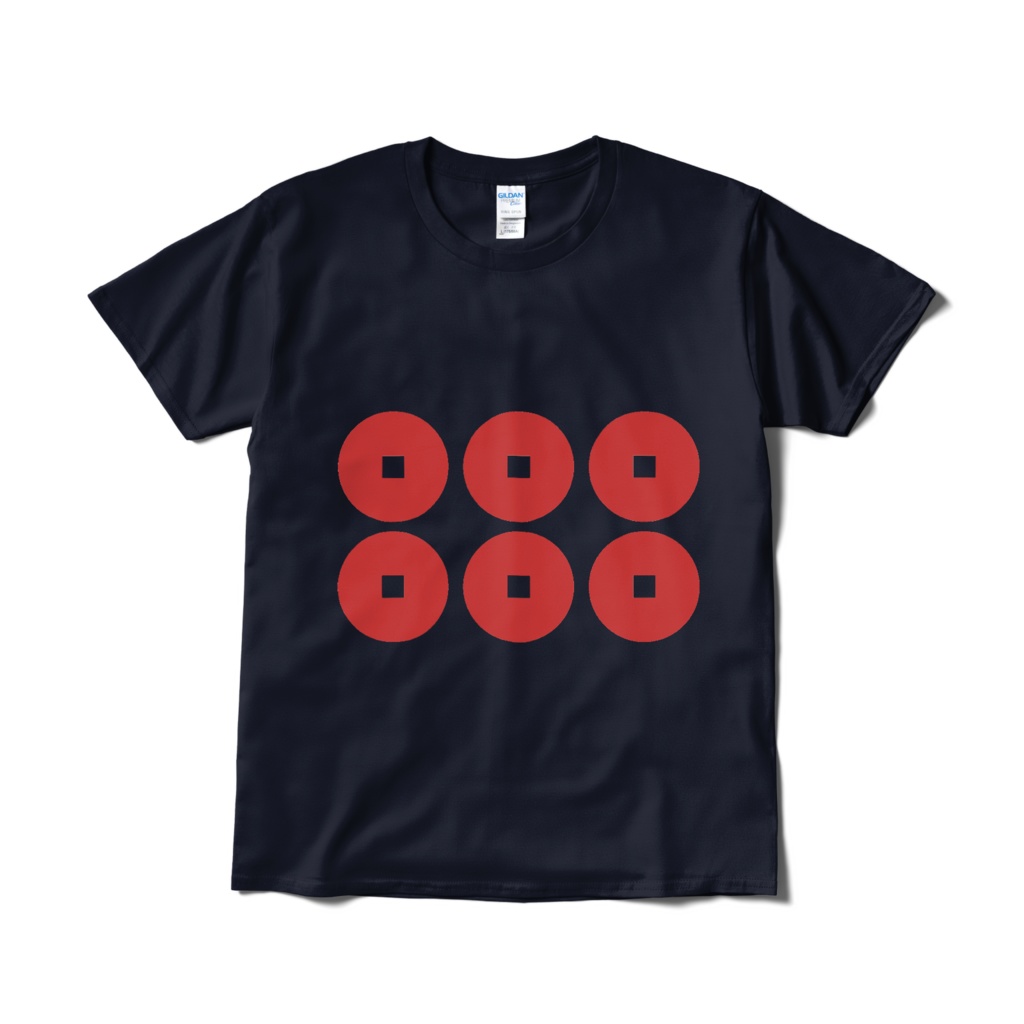 戦国武将 真田幸村 六文銭 紺赤Tシャツ