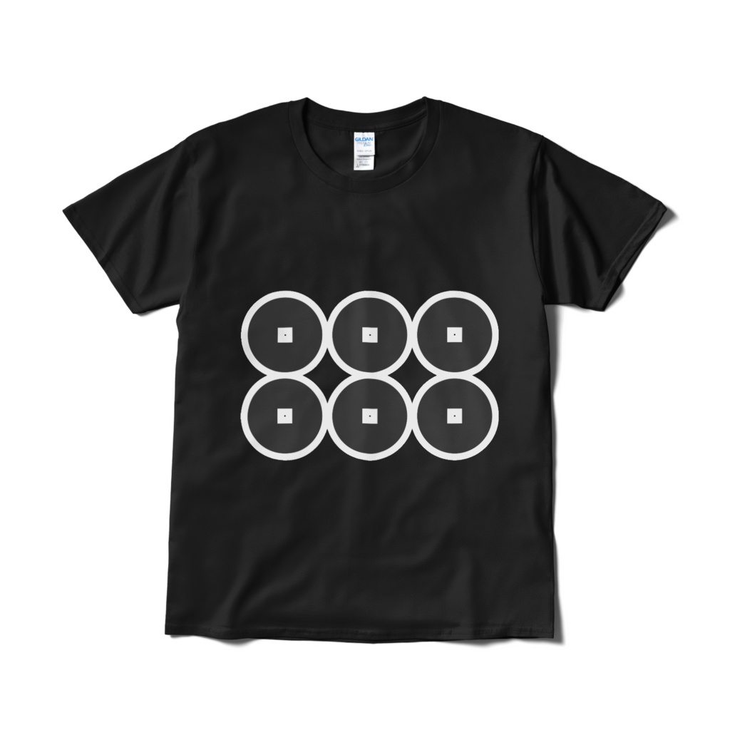 戦国武将 真田幸村 六文銭 黒白Tシャツ