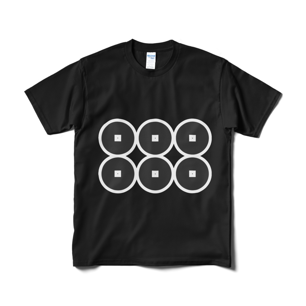 戦国武将 真田幸村 六文銭 黒白Tシャツ