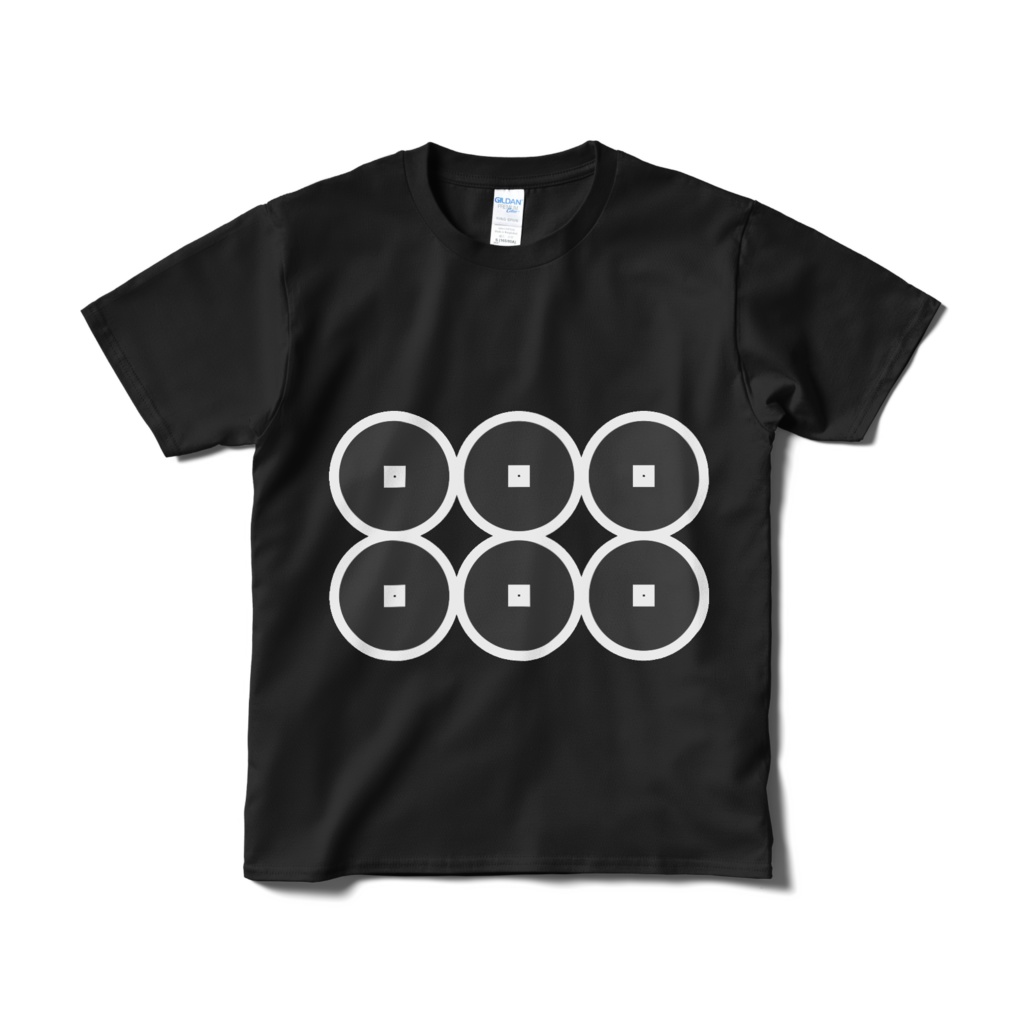 戦国武将 真田幸村 六文銭 黒白Ｔシャツ