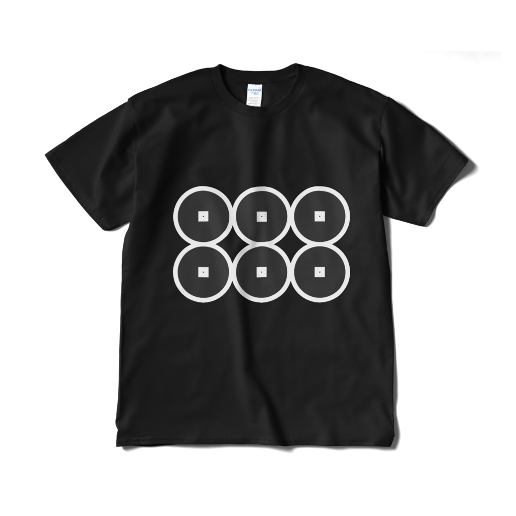 戦国武将 真田幸村 六文銭 黒白Tシャツ