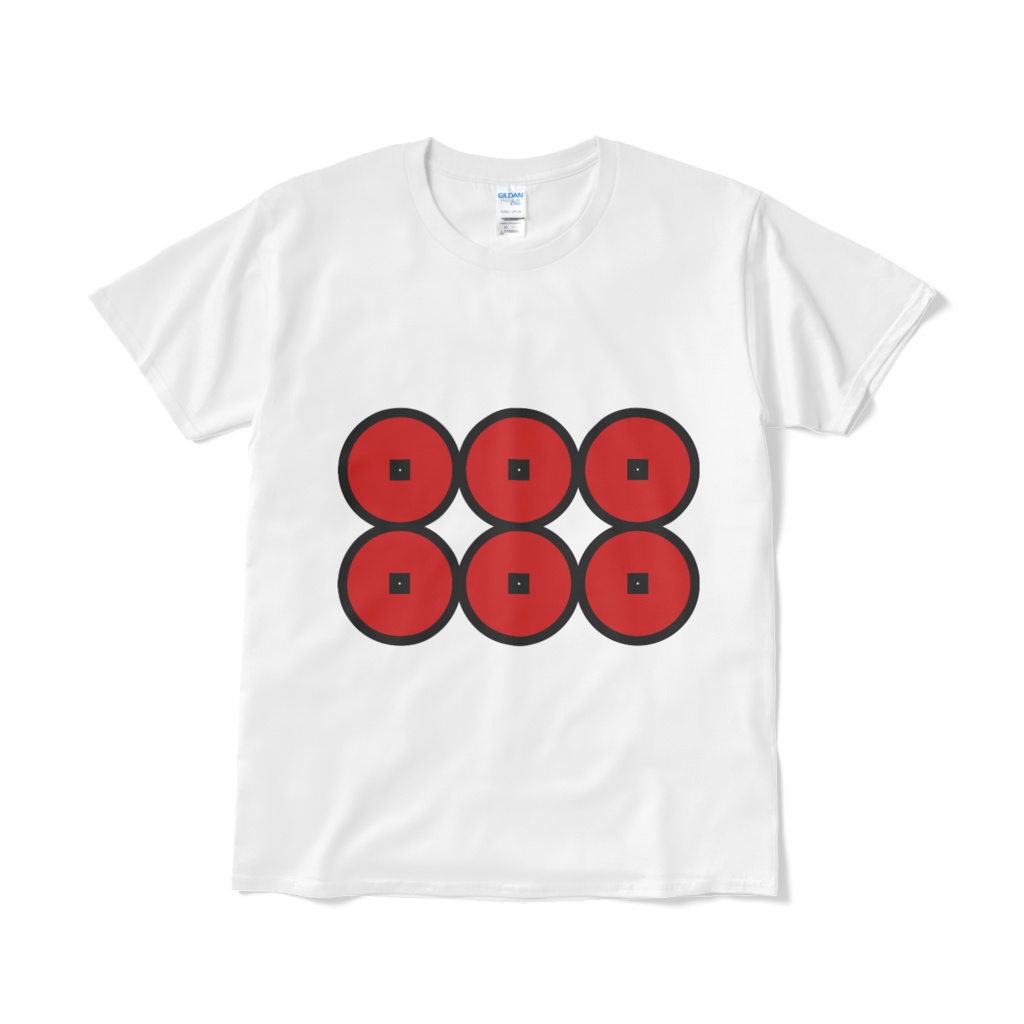 戦国武将 真田幸村 六文銭 白赤Tシャツ