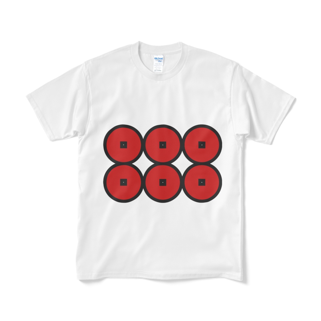 戦国武将 真田幸村 六文銭 白赤Tシャツ