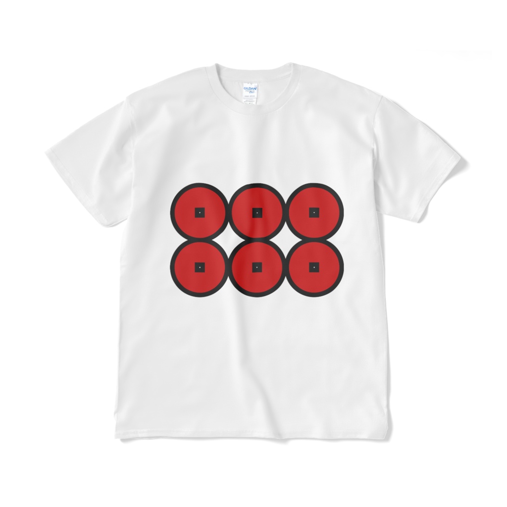 戦国武将 真田幸村 六文銭 白赤Tシャツ