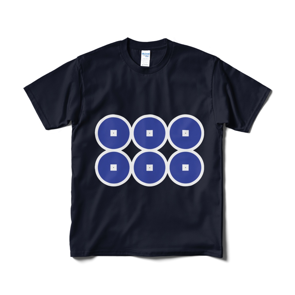 戦国武将 真田幸村 六文銭 紺青Tシャツ