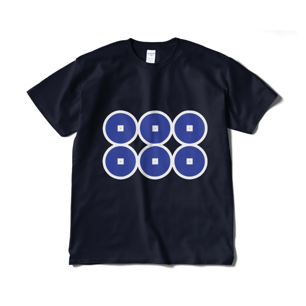 戦国武将 真田幸村 六文銭 紺青Tシャツ
