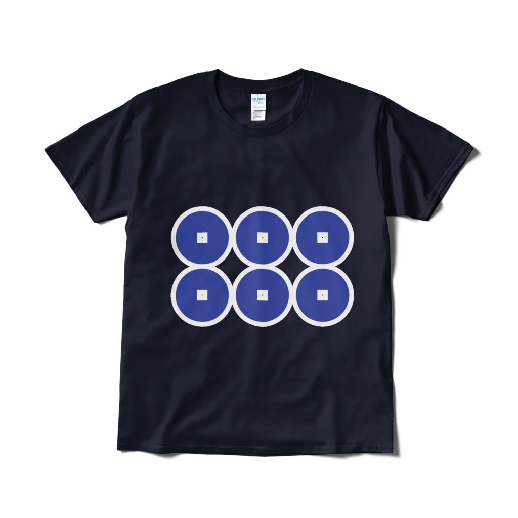 戦国武将 真田幸村 六文銭 紺青Tシャツ