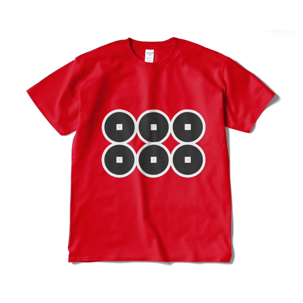 戦国武将 真田幸村 六文銭 赤黒Tシャツ