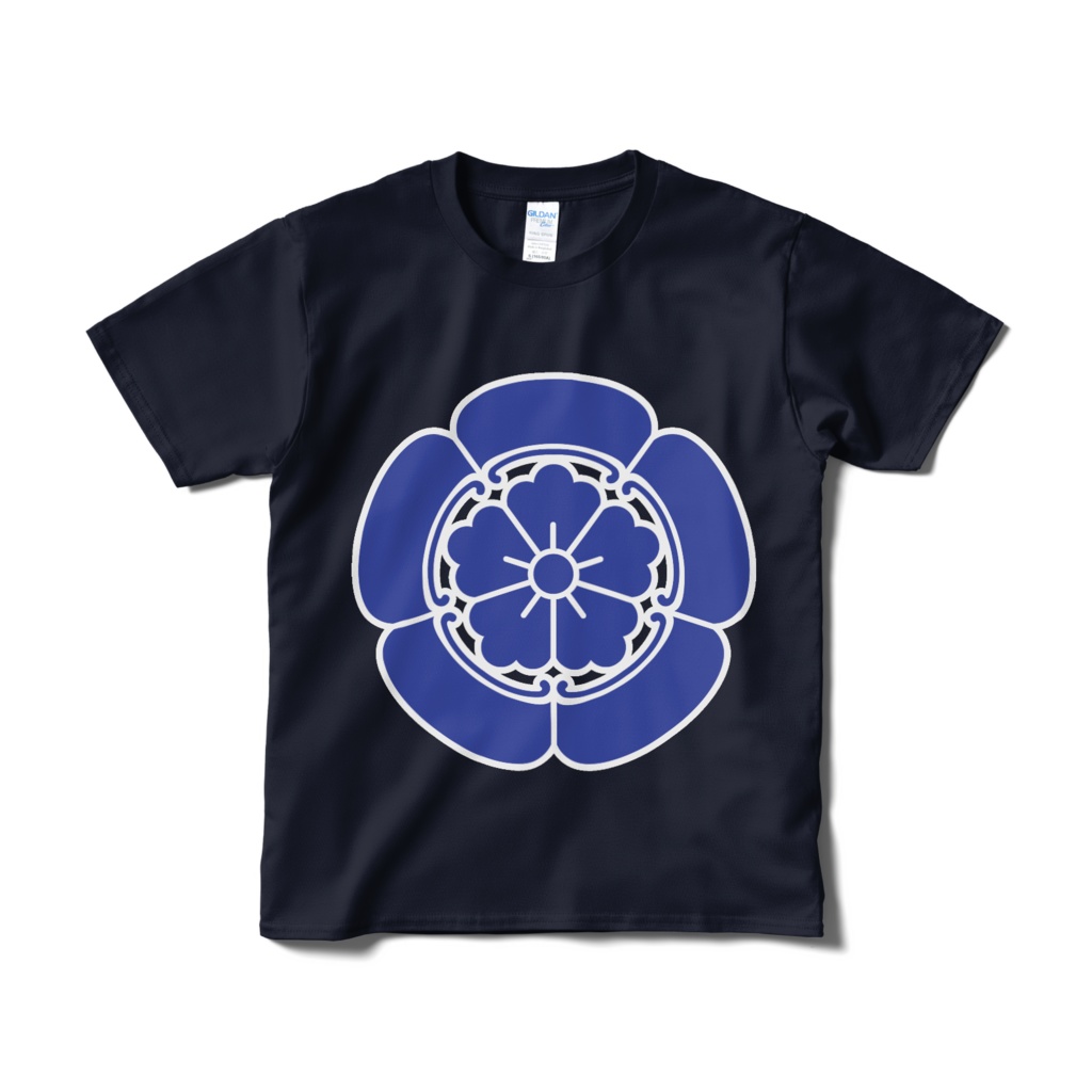 戦国武将 織田信長 織田木瓜 紺青Tシャツ