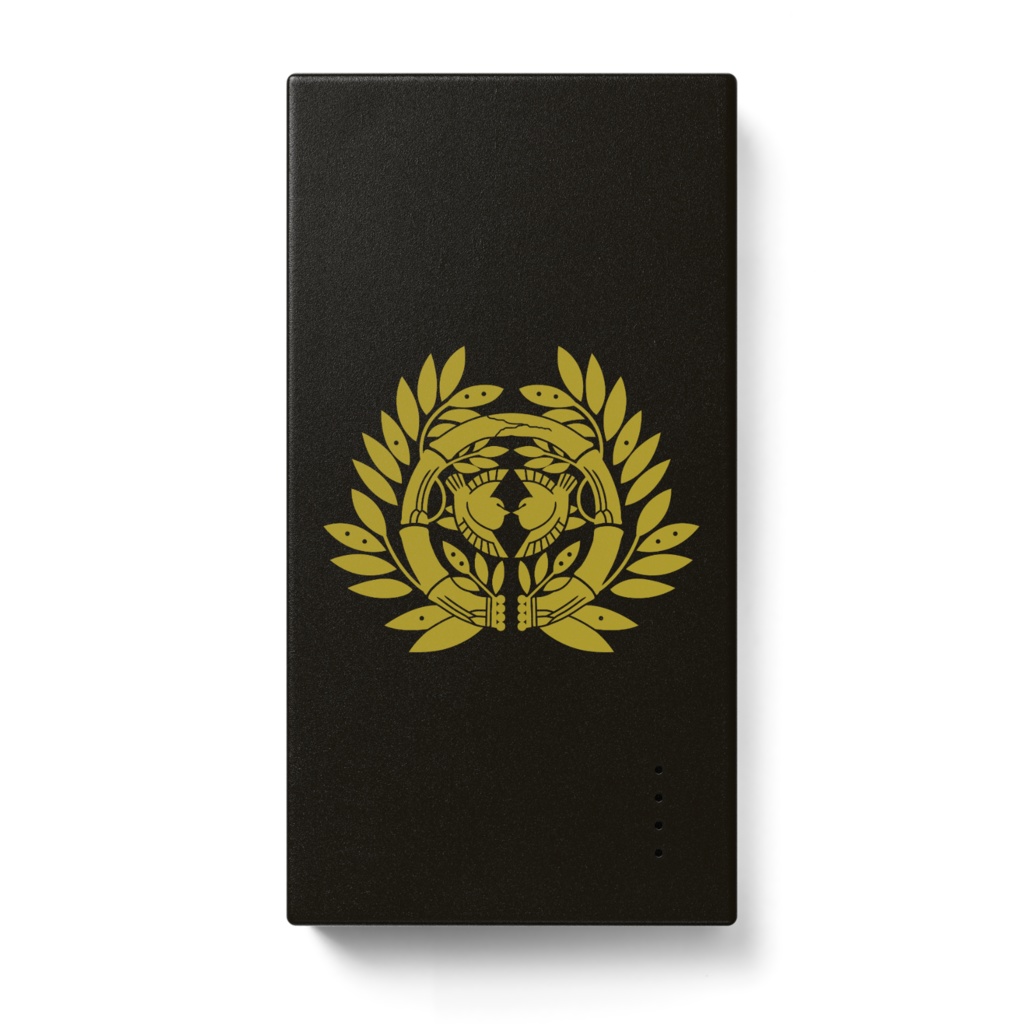 モバイルバッテリー 伊達政宗家紋 竹に雀 BLACK