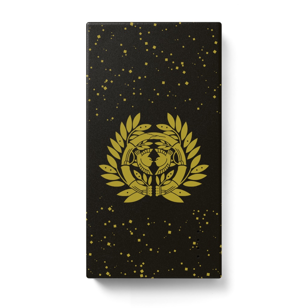 モバイルバッテリー 伊達政宗家紋 竹に雀 金粉ちりばめ