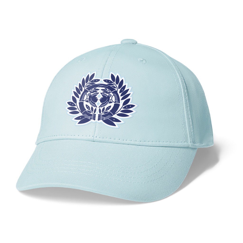 伊達政宗 家紋 竹に雀 キャップ 水色に青