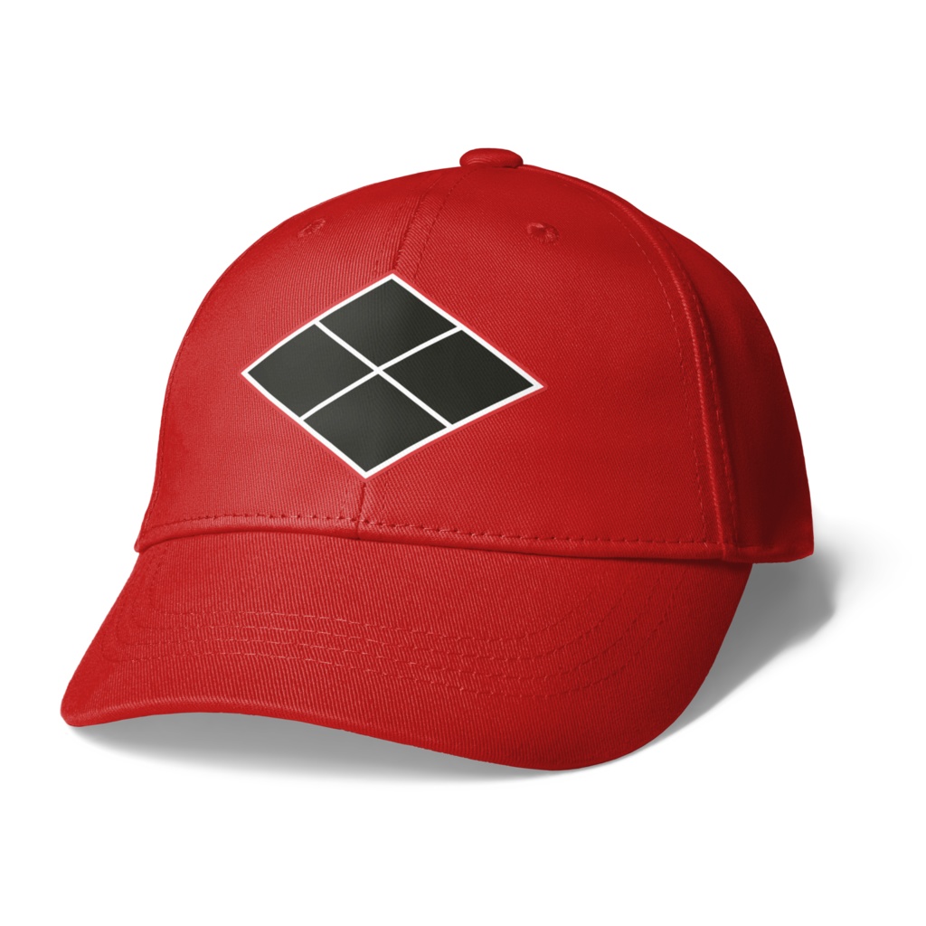 武田信玄 家紋 武田菱 キャップ 赤に黒