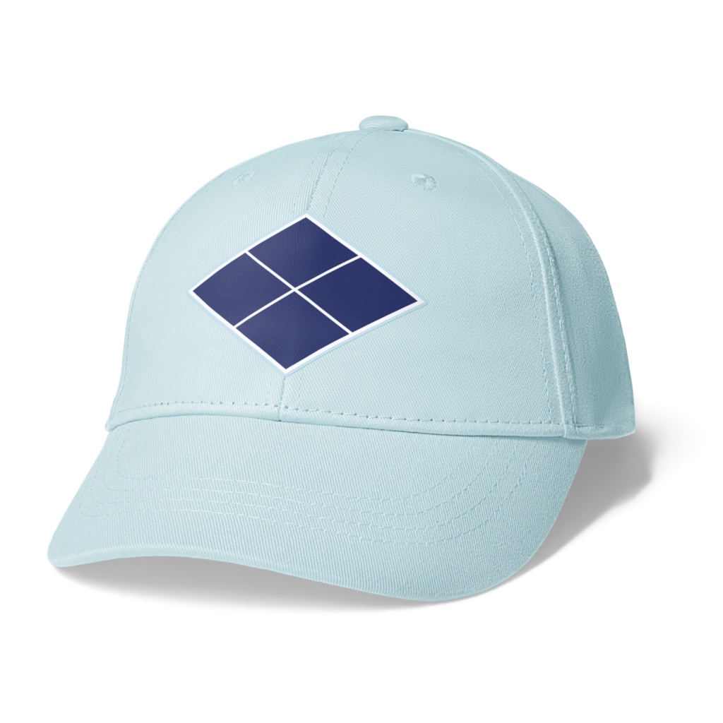 武田信玄 家紋 武田菱 キャップ 水色に青