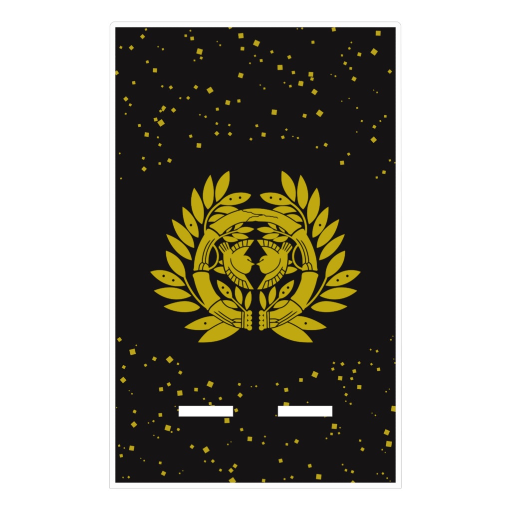 スマホスタンド 伊達政宗家紋 竹に雀 黒に金粉