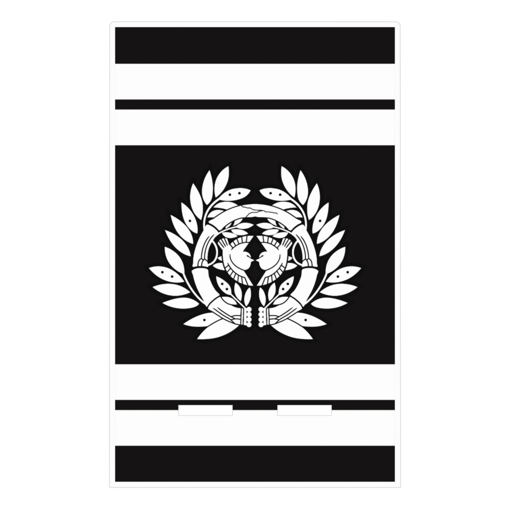 スマホスタンド 伊達政宗家紋 竹に雀 黒地に白縞 指物風