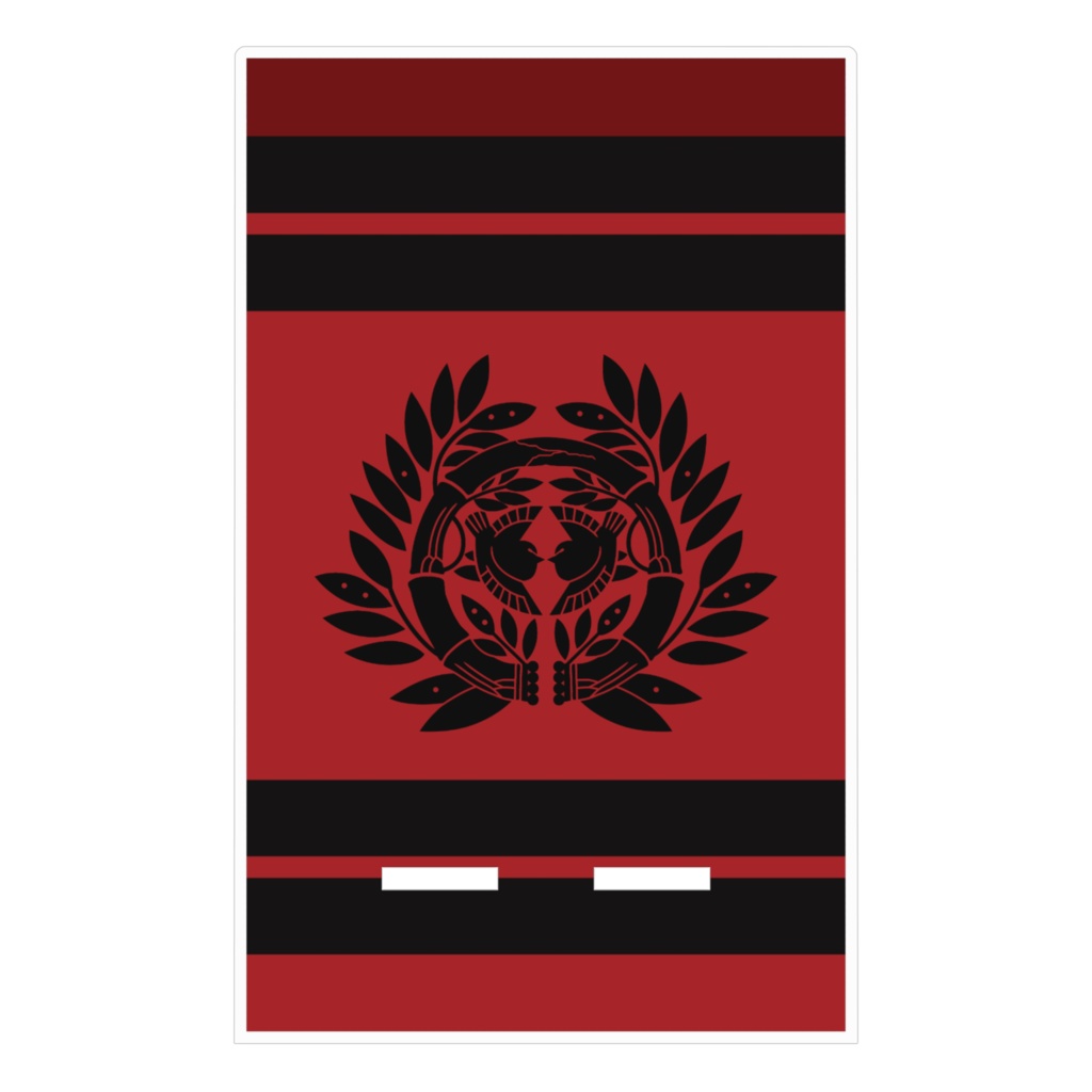 スマホスタンド 伊達政宗家紋 竹に雀 赤地に黒縞 指物風