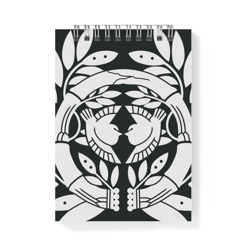 メモ帳 伊達政宗 家紋 竹に雀 黒地に赤 金箔