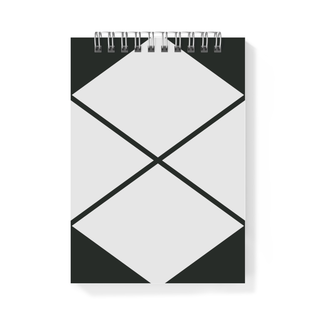 メモ帳 武田信玄 家紋 武田菱 黒に金粉ちりばめ