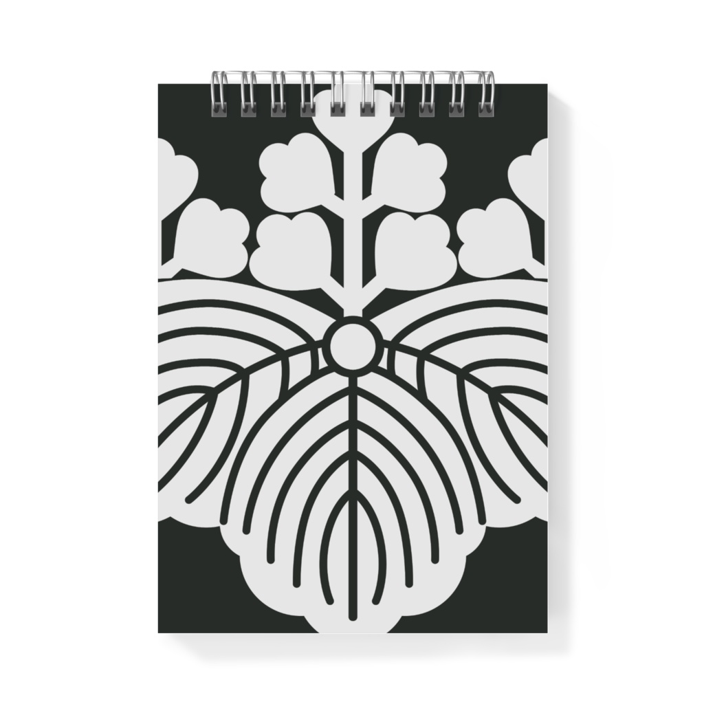 メモ帳 織田信長 豊臣秀吉 家紋 五三の桐 黒に金