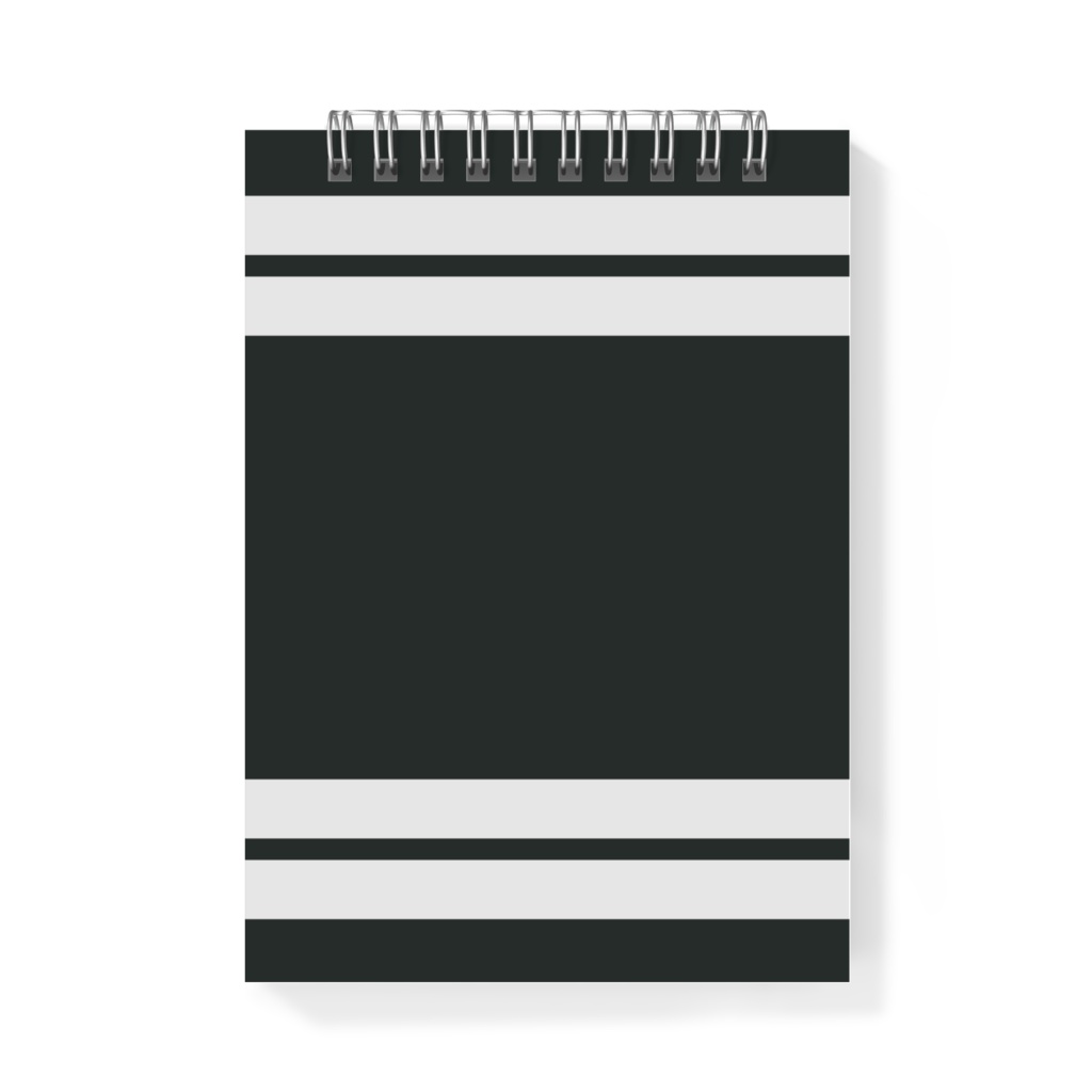 メモ帳 直江兼続 家紋 三盛亀甲に花菱 黒地に白縞 指物風