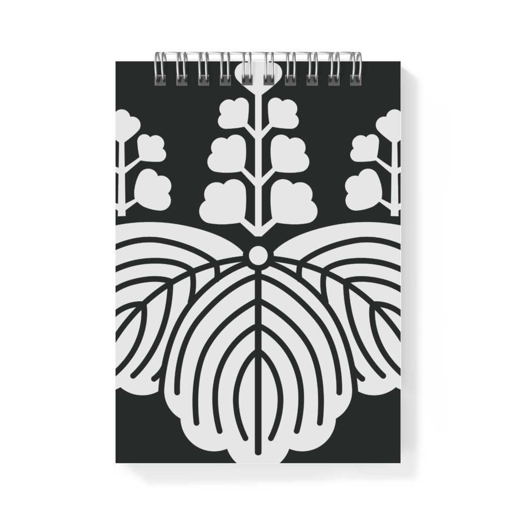 メモ帳 豊臣秀吉 豊臣秀頼 家紋 五七の桐 黒に金