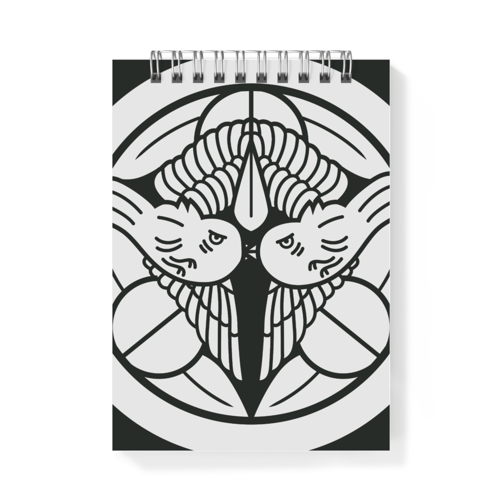 メモ帳 上杉謙信 家紋 竹に飛び雀 黒に金