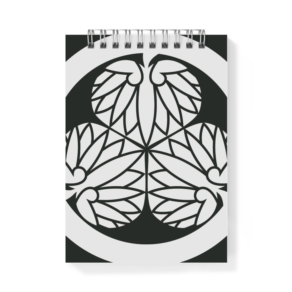 メモ帳 徳川家康 水戸黄門 家紋 三つ葉葵 黒に金