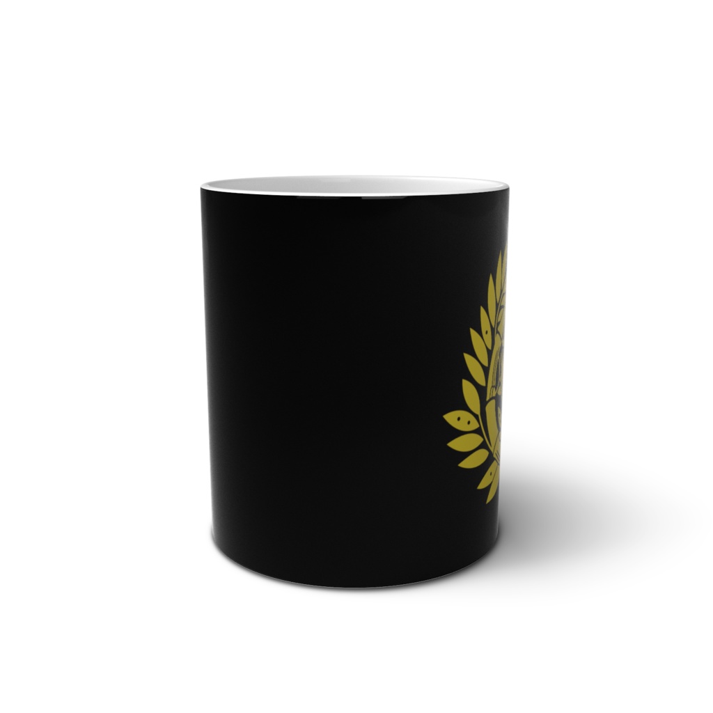 マグカップ 伊達政宗 家紋 竹に雀 黒に金