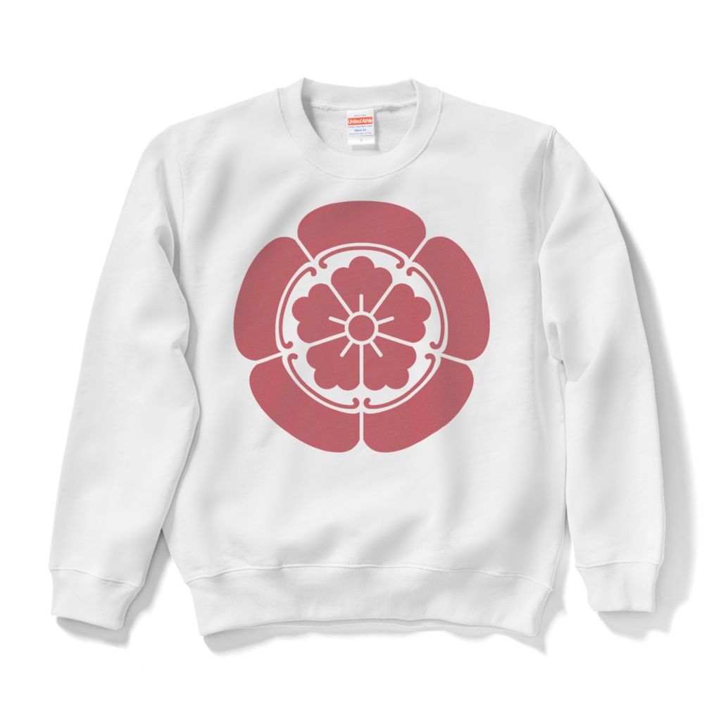織田信長 家紋 織田木瓜 スウェット 白に赤