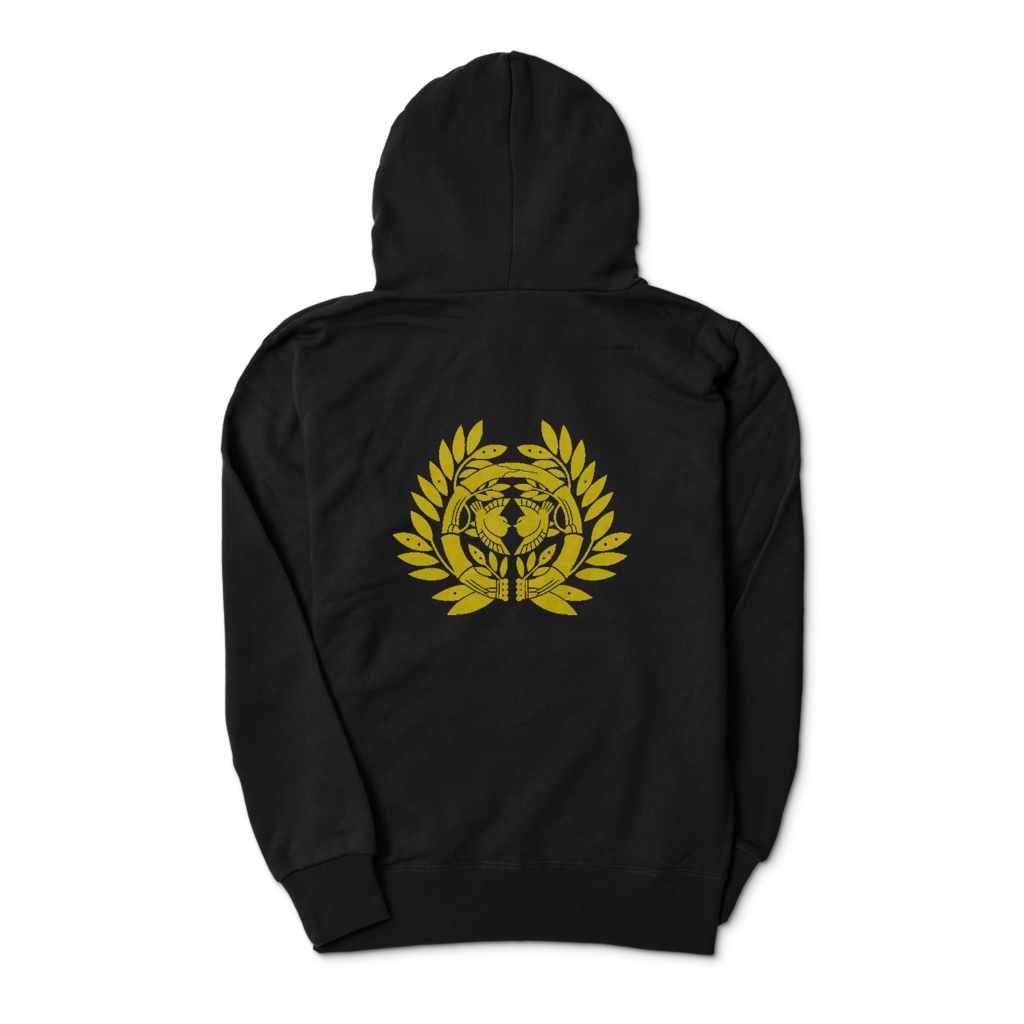 真田幸村・昌幸家紋 六文銭 パーカー 黒に金