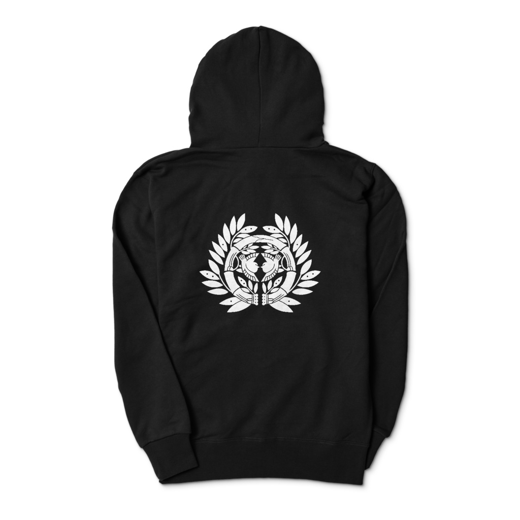 真田幸村・昌幸家紋 六文銭 パーカー 黒に白