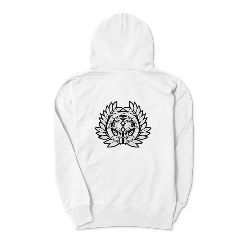 伊達政宗 竹に雀 パーカー 白に黒