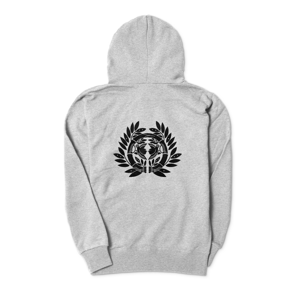 伊達政宗 竹に雀 パーカー グレーに黒