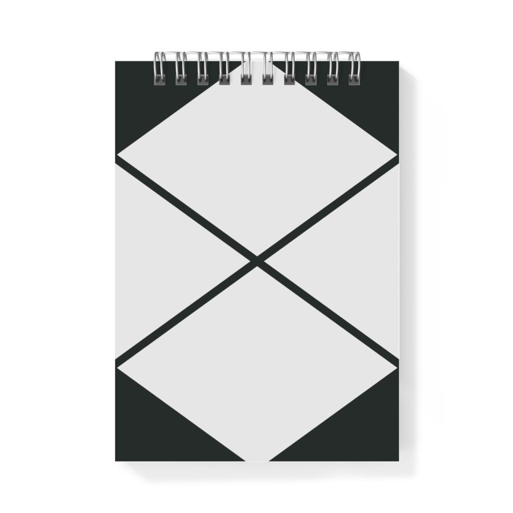 メモ帳 武田信玄 家紋 武田菱 黒地に青 金箔