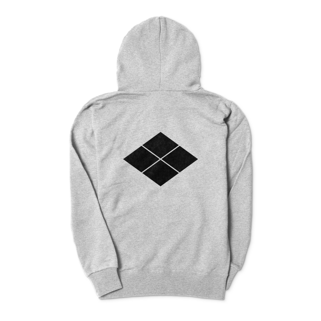 武田信玄 家紋 武田菱 パーカー グレーに黒