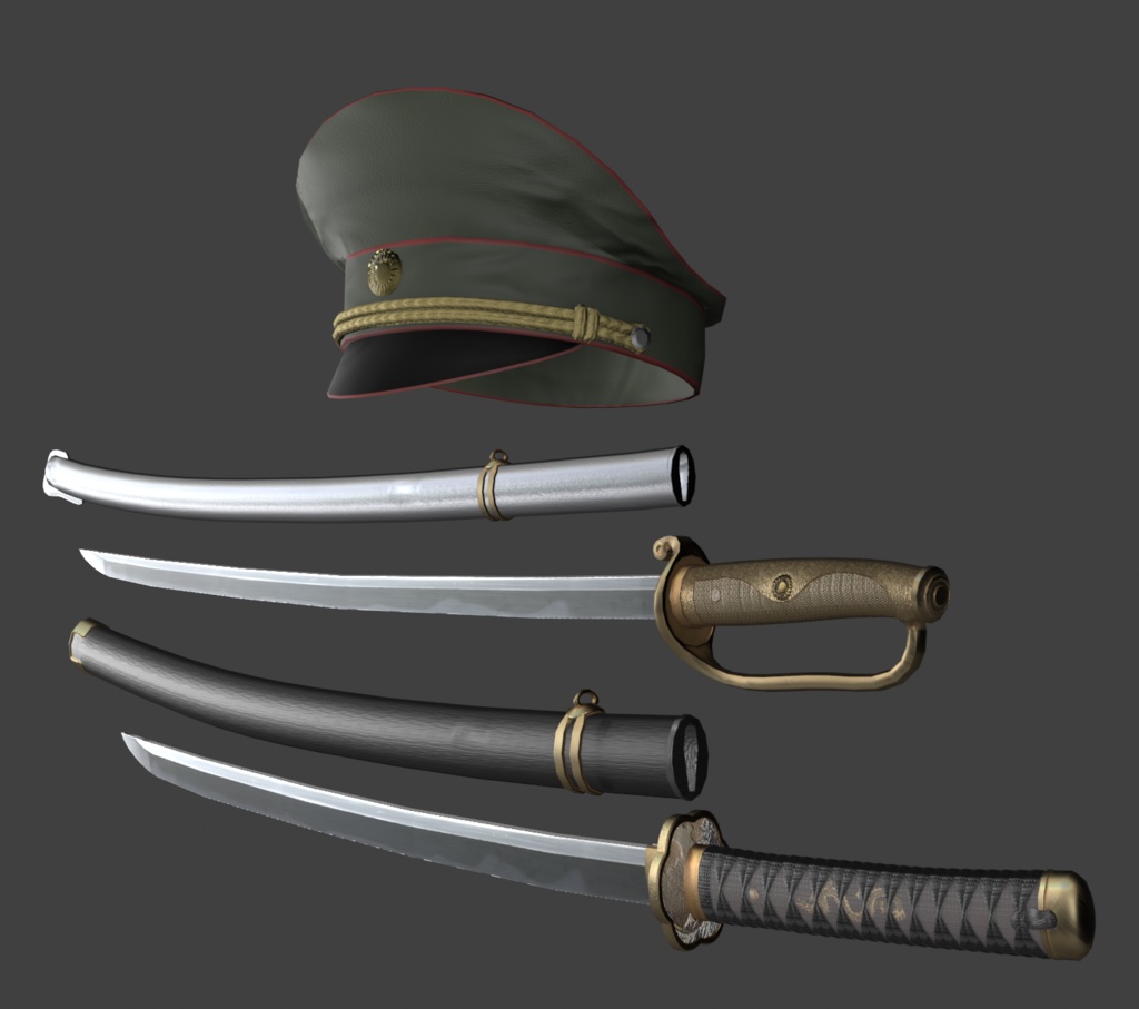 C00アバター3Dモデル 軍服