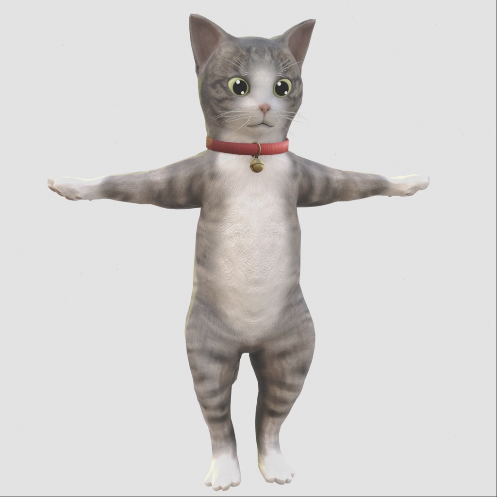 ヒューマノイド型子猫3Dモデル