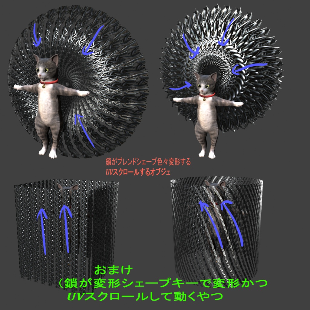 ヒューマノイド型子猫3Dモデル