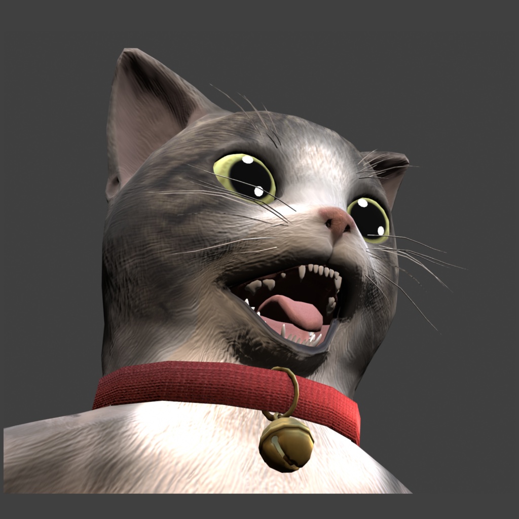 ヒューマノイド型子猫3Dモデル