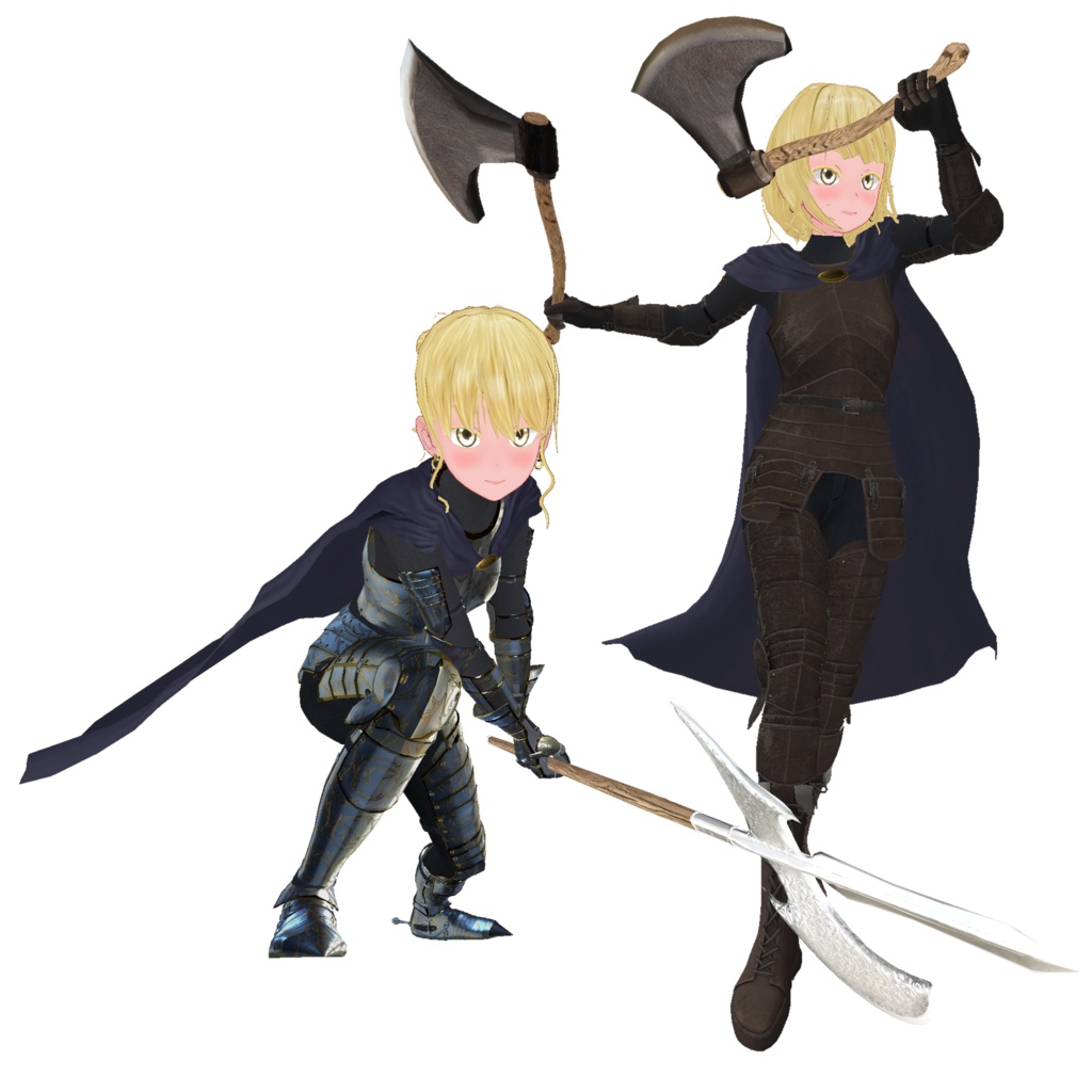 C02 キャラクターと服装セット 3Dモデル(甲冑)