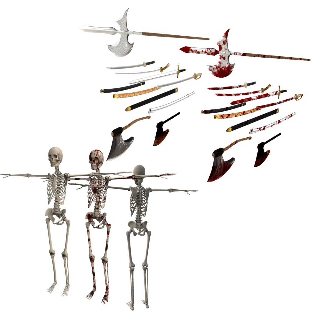 C02 キャラクターと服装セット 3Dモデル(甲冑)